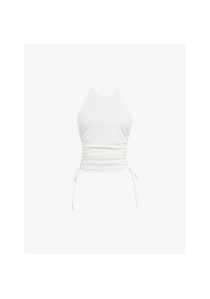 Womens Mistress Rocks Halterneck Open-Back Stretch-Woven Top