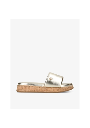 Womens Carvela Cloud Metallic Faux-Leather Mules