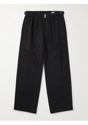 BODE - Wide-Leg Cotton-Twill Trousers - Men - Black - UK/US 28