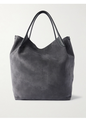 Loro Piana - Bale Extra-Large Leather-Trimmed Full-Grain Nubuck Tote Bag - Men - Blue