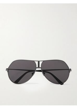 TOM FORD - Rickie-02 Aviator-Style Gunmetal-Tone Sunglasses - Men - Black