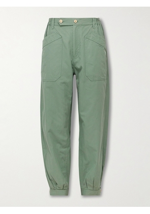 Visvim - Carrol Tapered Cotton-Gabardine Cargo Pants - Men - Green - 1