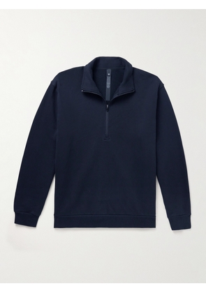Lululemon - Steady State Cotton-Blend Jersey Half-Zip Sweatshirt - Men - Blue - S
