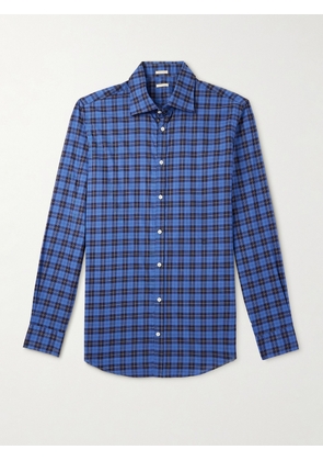 Massimo Alba - Genova Checked Cotton-Poplin Shirt - Men - Blue - S