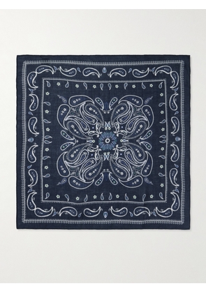 Hartford - Paisley-Print Wool Scarf - Men - Blue