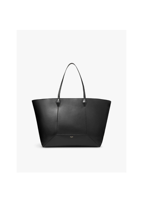 Jimmy Choo Diamond Logo-Embossed Large Leather Tote Bag