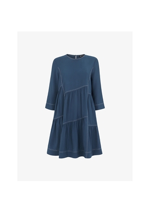 Womens Whistles Phoebe Seam-Detail Trapeze Woven Mini Dress