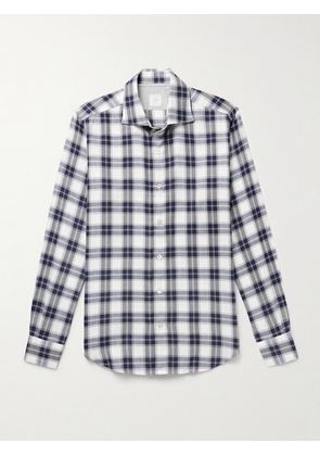 Eleventy - Checked Cotton and Lyocell-Blend Flannel Shirt - Men - Blue - XS