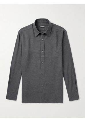 TOM FORD - Cotton and Cashmere-Blend Shirt - Men - Gray - EU 39