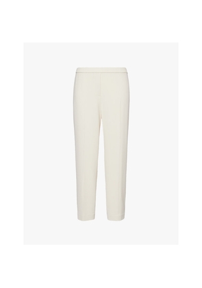 Womens Theory Treeca Cropped Slim-Leg Mid-Rise Crepe Trousers