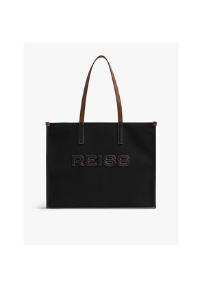 Womens Reiss Lola Brand-Appliqué Canvas Tote Bag