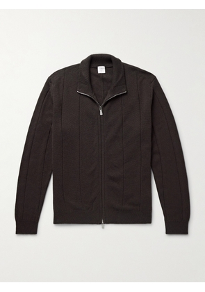 Eleventy - Ribbed Wool Zip-Up Cardigan - Men - Brown - S