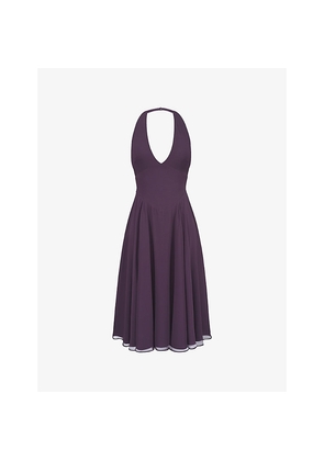 Womens House of CB Solada Floral-Pattern Woven Midi Dress