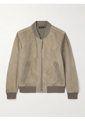 TOM FORD - Suede Bomber Jacket - Men - Green - IT 48