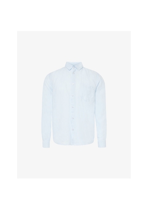 Mens Vilebrequin Caroubis Brand-Embroidered Linen Shirt