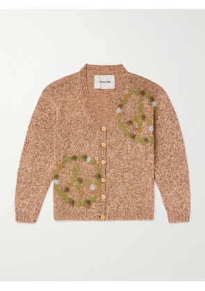 Story mfg. - Twinsun Appliquéd Organic Cotton Cardigan - Men - Orange - S