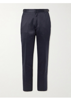 TOM FORD - Dyllan Straight-Leg Cotton-Satin Trousers - Men - Blue - IT 46