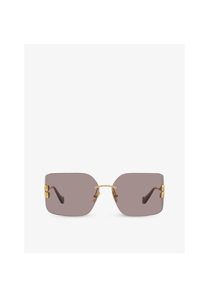 Miu Miu Mu 54Ys Square-Frame Metal Sunglasses