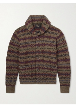 RRL - Shawl-Collar Fair Isle Wool Cardigan - Men - Brown - S