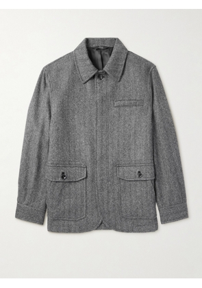 Brioni - Herringbone Alpaca Chore Jacket - Men - Gray - M