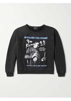 Enfants Riches Déprimés - Crimes Cropped Printed Cotton-Jersey Sweatshirt - Men - Black - S