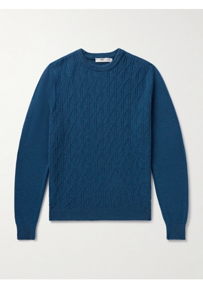 Inis Meáin - Slim-Fit Cable-Knit Merino Wool and Cashmere-Blend Sweater - Men - Blue - S