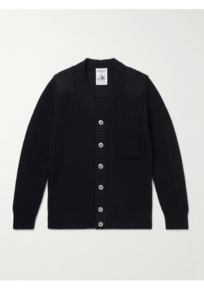 S.N.S. Herning - Robust Ribbed Virgin Wool Cardigan - Men - Blue - S