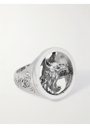 Enfants Riches Déprimés - Dog in Restraint Sterling Silver Ring - Men - Silver - 8