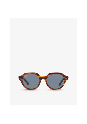Womens Ray-Ban Rb4399 Gina Tortoiseshell Square-Frame Acetate Sunglasses