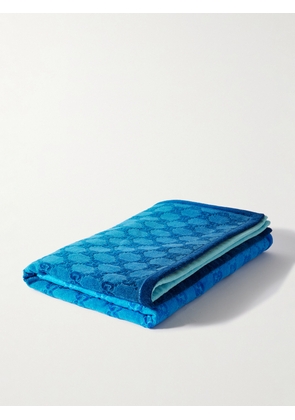 Gucci - Dégradé Monogrammed Cotton Terry-Jacquard Beach Towel - Men - Blue