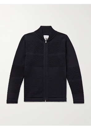 S.N.S. Herning - Fisherman Wool Zip-Up Cardigan - Men - Blue - S
