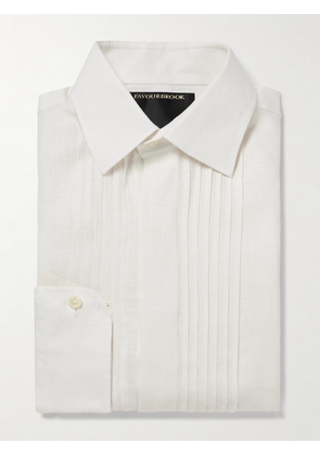 Favourbrook - Pintucked Linen Tuxedo Shirt - Men - White - UK/US 15