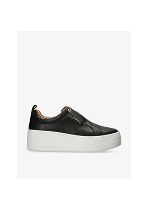 Womens Carvela Connected Laceless Platform Leather Trainers