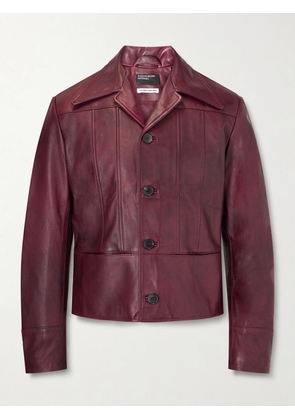 Enfants Riches Déprimés - Nick Slim-Fit Cropped Leather Jacket - Men - Burgundy - S