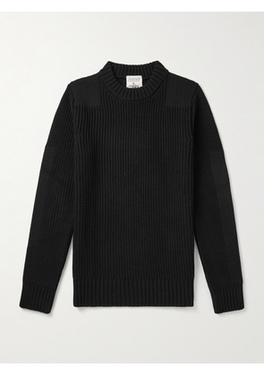 S.N.S. Herning - Robust Slim-Fit Ribbed Merino Wool Sweater - Men - Black - S