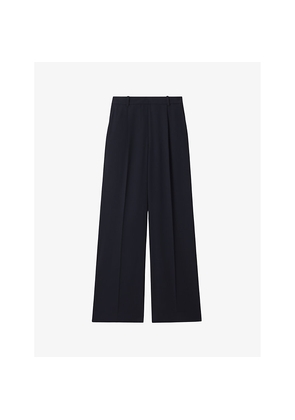Womens Reiss Eden Wide-Leg Mid-Rise Woven Trousers