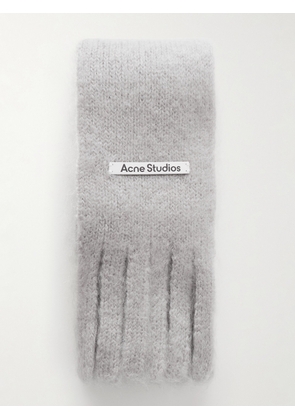 Acne Studios - Kinna Skinny Fringed Mohair and Wool-Blend Scarf - Men - Gray