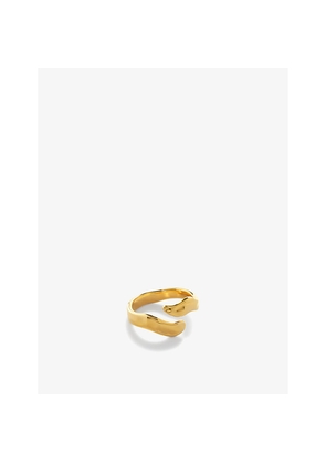 Womens Monica Vinader The Wave 18ct Yellow Gold-Plated Vermeil Sterling-Silver Ring