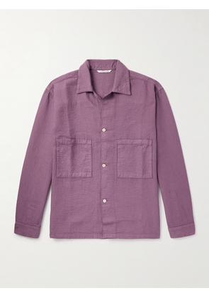 A Kind Of Guise - Sayan Garment-Dyed Crinkled Cotton Overshirt - Men - Purple - XS
