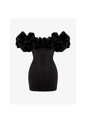 Womens House of CB Selena Off-Shoulder Stretch-Satin Mini Dress