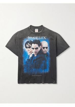SAINT MXXXXXX - The Matrix Printed Cotton-Jersey T-Shirt - Men - Black - S