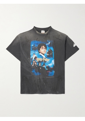 SAINT MXXXXXX - Harry Potter and The Philosopher's Stone Printed Cotton-Jersey T-Shirt - Men - Black - S