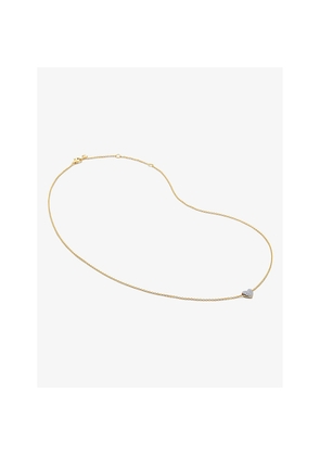 Womens Monica Vinader Heart 18ct Yellow Gold-Plated Vermeil Sterling-Silver and 2.4ct Lab-Grown Diamond Pendant Necklace