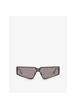 Womens Balenciaga Bb0192S Rectangular-Frame Metal Sunglasses