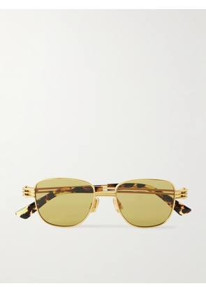 Bottega Veneta - Square-Frame Gold-Tone Sunglasses - Men - Gold