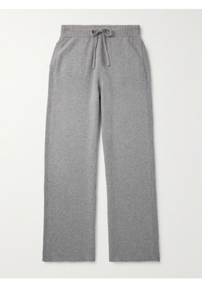 Casablanca - Straight-Leg Cashmere and Wool-Blend Drawstring Trousers - Men - Gray - S