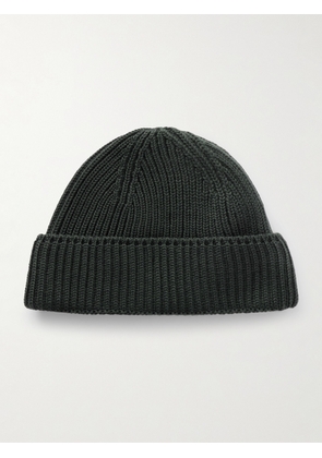 S.N.S. Herning - Fender Ribbed Virgin Wool Beanie - Men - Green