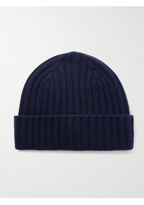 Mr P. - Cairn Ribbed Cashmere Beanie - Men - Blue