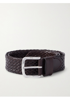 Mr P. - Luxe 3.5cm Woven Leather Belt - Men - Brown - EU 85
