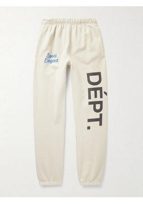 Gallery Dept. - Team Dept Tapered Embroidered Printed Cotton-Jersey Sweatpants - Men - Neutrals - XS